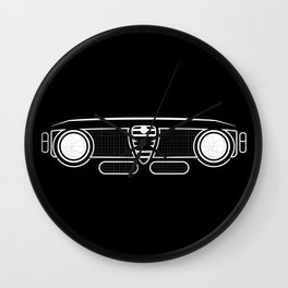 Alfa GTA Grill Wall Clock | Italian, Hood, Illustration, Vintage, Black and White, Design, Alfa, Car, White, Drawing 