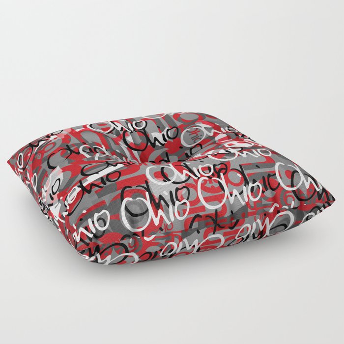 Ohio Scarlett & Gray Day Floor Pillow