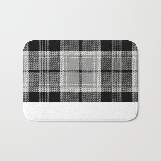 Black & White Tartan (var. 2) Bath Mat