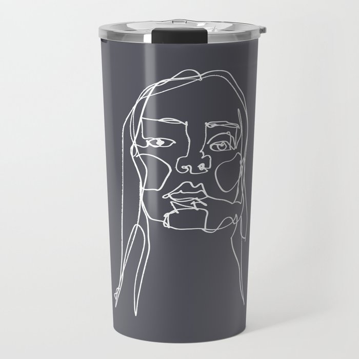 LINE ART FEMALE PORTRAITS I-III-V Travel Mug
