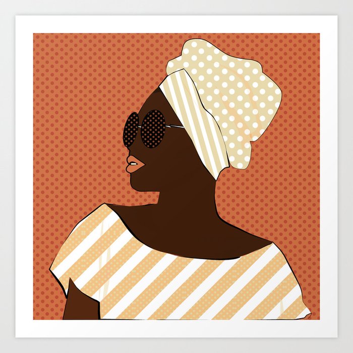 A black woman in sunglasses17 Art Print