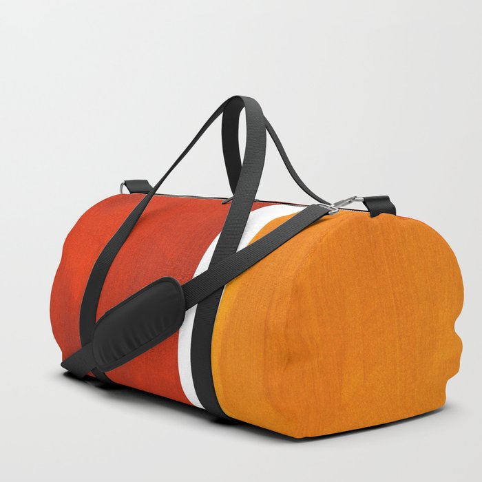 Burnt Orange Yellow Ochre Mid Century Modern Abstract Minimalist Rothko Color Field Squares Duffle Bag