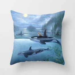 Isabella and the Pod Throw Pillow