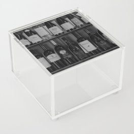 Black and White Wine Shelf Acrylic Box