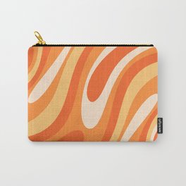 Wavy Loops Retro Abstract Pattern in Tangerine Orange Tones Carry-All Pouch