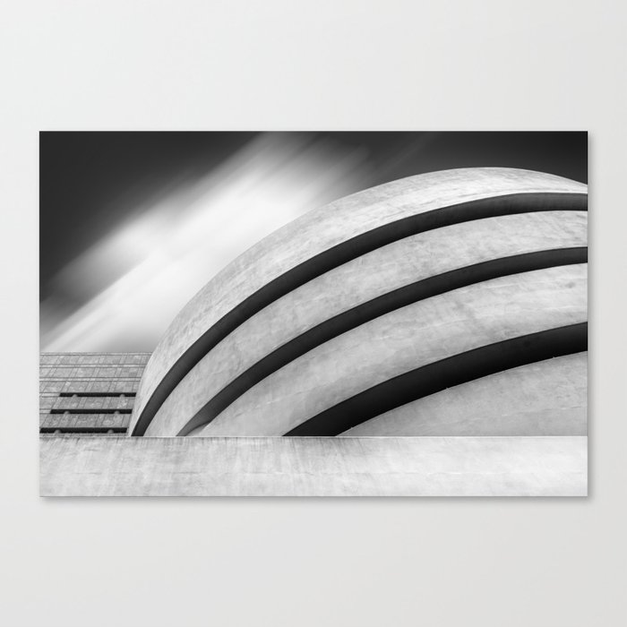 Guggenheim Museum in New York City Leinwanddruck | Fotografie, America, Architektur, Art, Landmark, Cityscape, Guggenheim, Black-and-white, Long-exposure, Travel