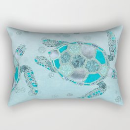 Glamour Aqua Turquoise Turtle Underwater Scenery Rectangular Pillow