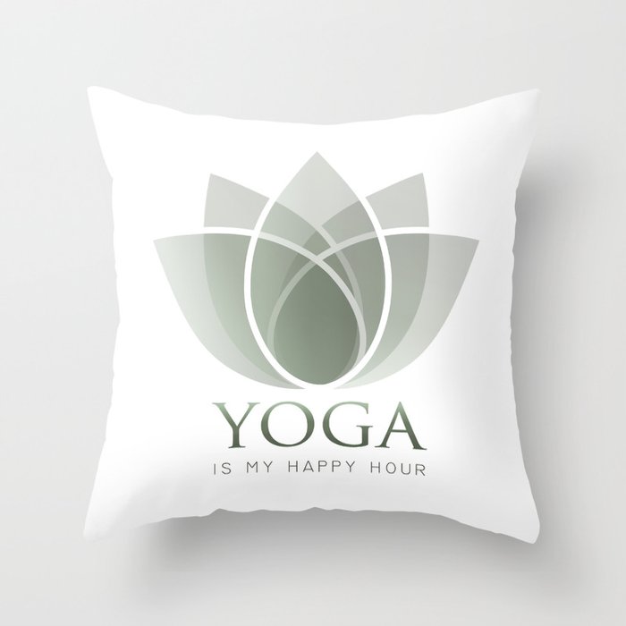 Oriental Lotus Yoga short quotes Throw Pillow