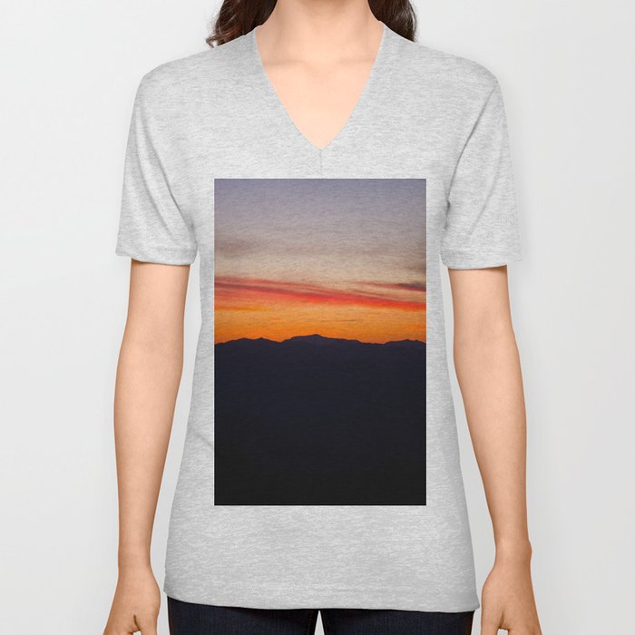 Sunset on the AT V Neck T Shirt