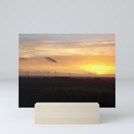 Sunset on the windmills Mini Art Print