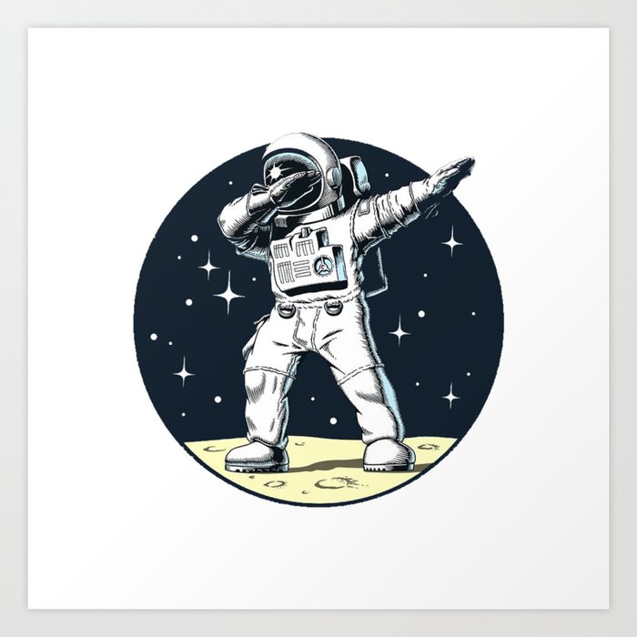 Dabbing Astronaut Funny Space Dance Art Print by ZaenOkim | Society6