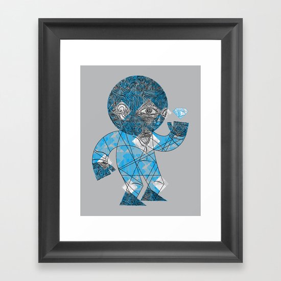 mesmerized by the light blue diamond Framed Art Print