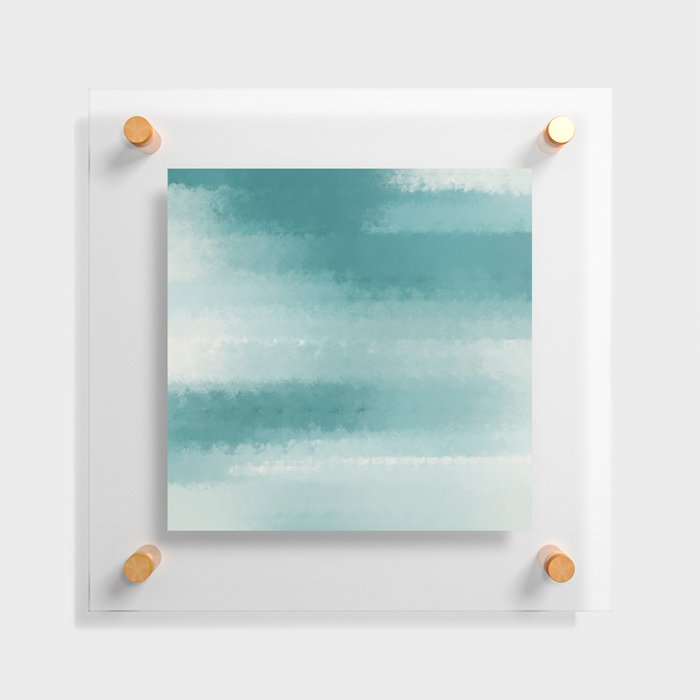 The Call of the Ocean 2 - Minimal Contemporary Abstract - White, Blue, Cyan Floating Acrylic Print