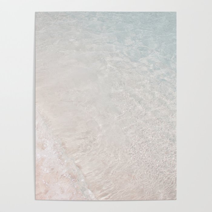 Aerial Ocean Print - Translucent Waters - Aerial Beach - Sea Travel photography by Ingrid Beddoes Poster
