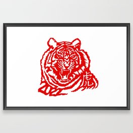 Year of the Tiger 2022 Red Framed Art Print