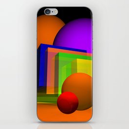 spheres and boxes -3- iPhone Skin