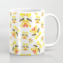 Cute Honey Bee on Beehive - Watercolor Coffee Mug