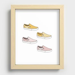pink & yellow slip on shoes Recessed Framed Print