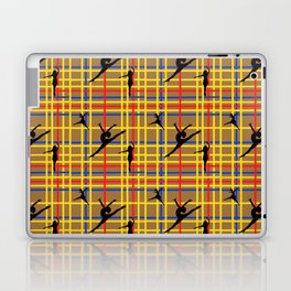 Dancing like Piet Mondrian - New York City I. Red, yellow, and Blue lines on the brown background Laptop Skin