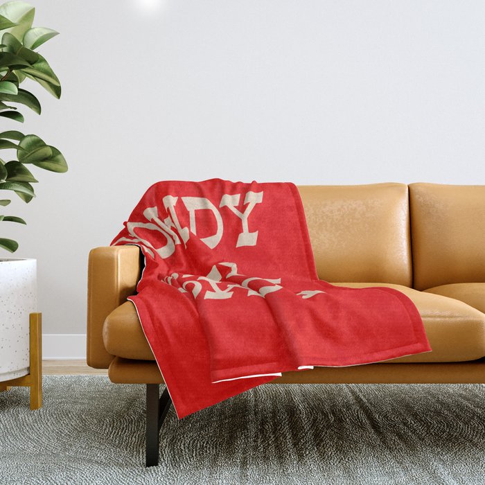 Howdy Howdy!  Red and white Throw Blanket