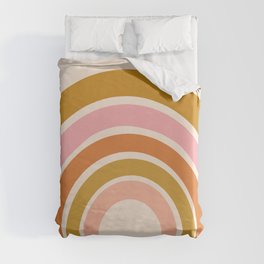 Boho Rainbow in Blush and Terracotta Duvet Cover