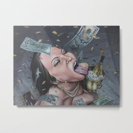 Excess & Desire Metal Print | Painting, Money, Party, Adult, Nude, Ecstasy, Portrait, Acrylic, Desire, Excess 