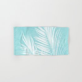 Aqua Teal Blue Beach Palm  Hand & Bath Towel