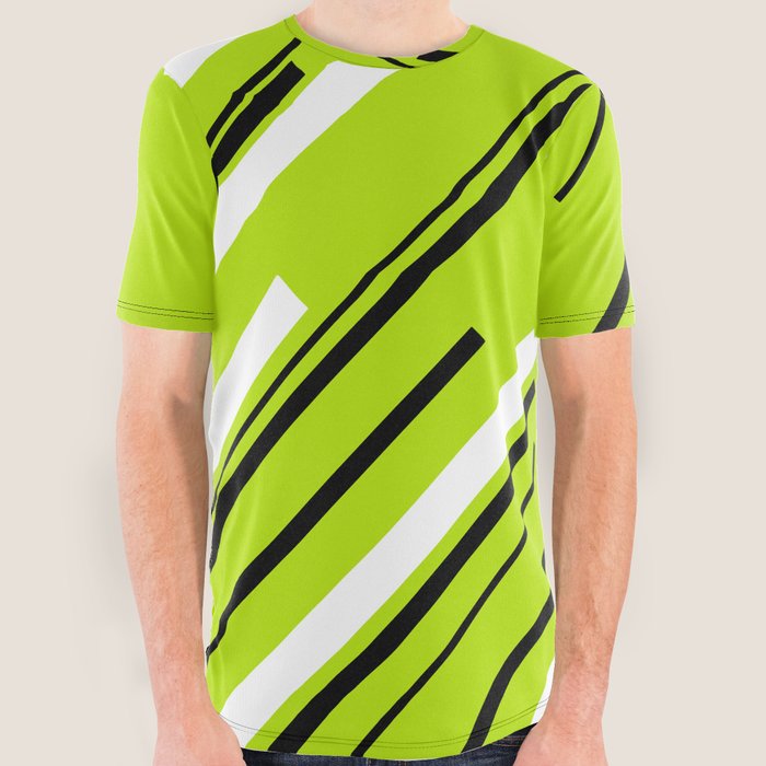 Diagonals Lime Green All Over Graphic Tee by LAEC Society6