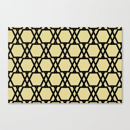 Black and Yellow Tessellation Line Pattern 20 - Diamond Vogel 2022 Popular Color Fire Dance 0799 Canvas Print