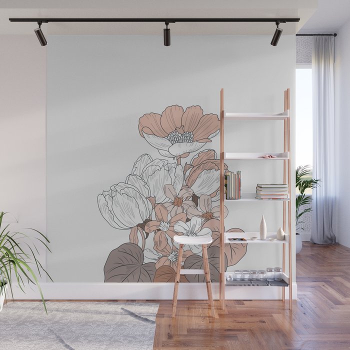 Flower Near Me 17 Wall Mural By Draw4you Society6