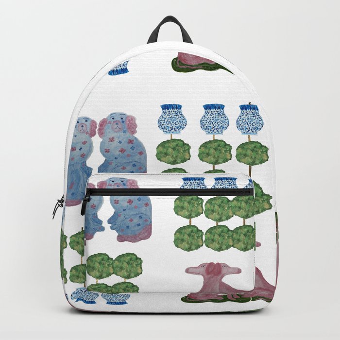 Topiary Topiaries Pink Staffordshire Dogs Backpack