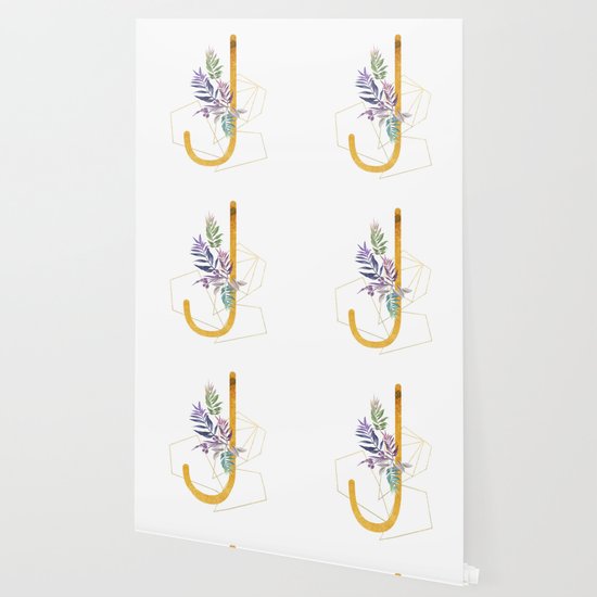Modern Glamorous Personalized Gold Initial Letter J Custom Initial Name Monogram Gold Alphabet Prin Wallpaper By Aba2life Society6