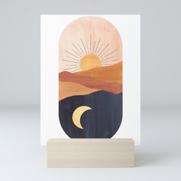 Abstract day and night Mini Art Print