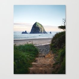 Haystack Rock Surreal Views | Travel Photography and Collage #3 Canvas Print