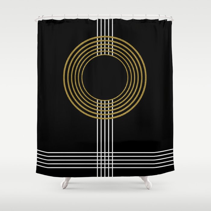 GUITAR IN ABSTRACT (geometric art deco) Shower Curtain