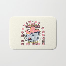 Rootin Tootin Shootin | Possum Cowboy Advice | Space Cowgirl Country Style | Possum  Bath Mat | Curated, Scream, Drawing, Rootin, Existentialism, Trash, Cowboy, Opossum, Existential, Advice 
