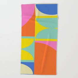 Simple Colorful Shapes Design Beach Towel