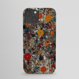 Floral Splash Paint Abstract iPhone Case