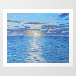 Peaceful Ocean Sunset Art Print