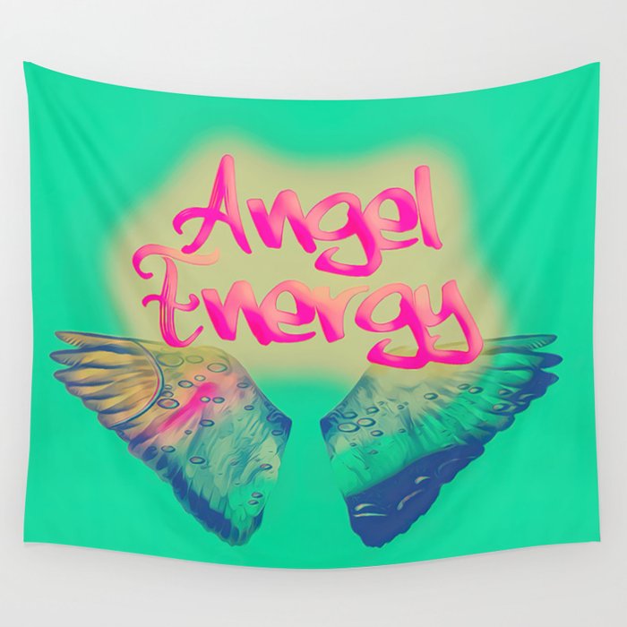 Angel Energy pink, dreams, pastel, love, cute,  Wall Tapestry