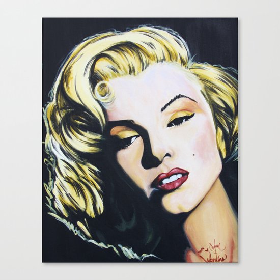 Marilyn Monroe acrylic painting print by Adam Valentino Canvas Print