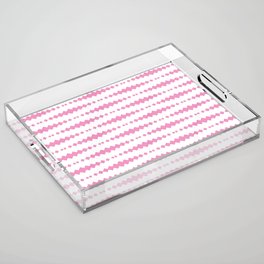 Pink Geometric Horizontal Striped Pattern Acrylic Tray