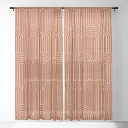 Art Deco Arch Pattern XI Sheer Curtain