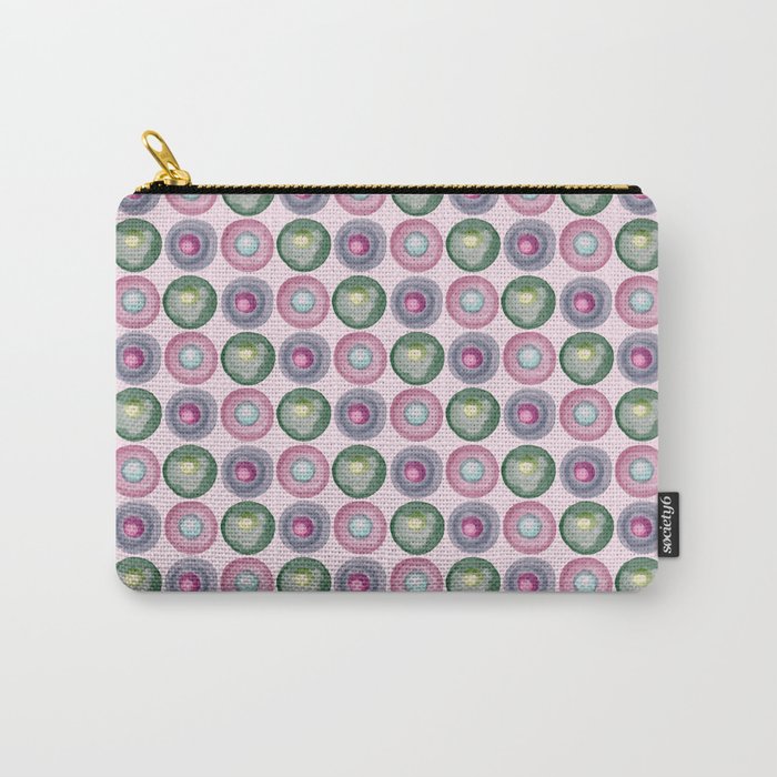 Green and purple dotted watercolor pattern Carry-All Pouch