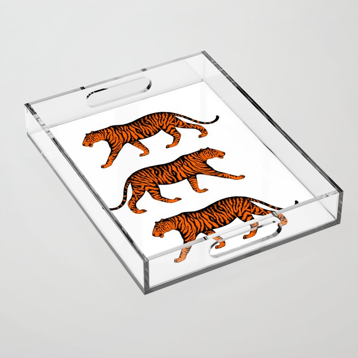 Tigers (White and Orange) Acrylic Tray