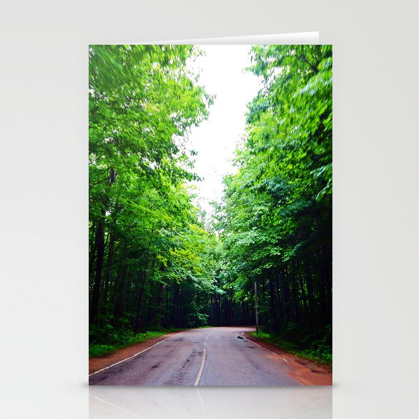 Winding Road in Forest Stationery Cards