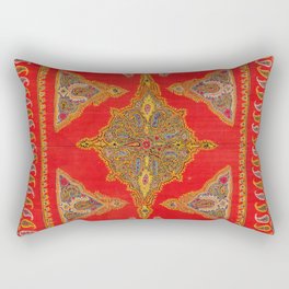Kirman  Antique South Persian Embroidery Print Rectangular Pillow