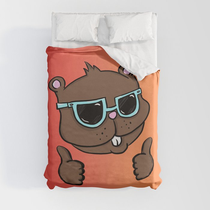 Thumbs Up Gopher Duvet Cover