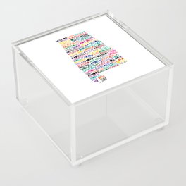 Alabama colorful typography state Acrylic Box