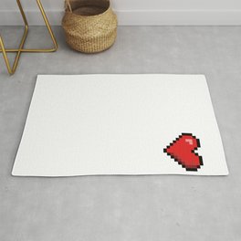 Retro Pixel Pocket Heart - Pixel Heart Rug